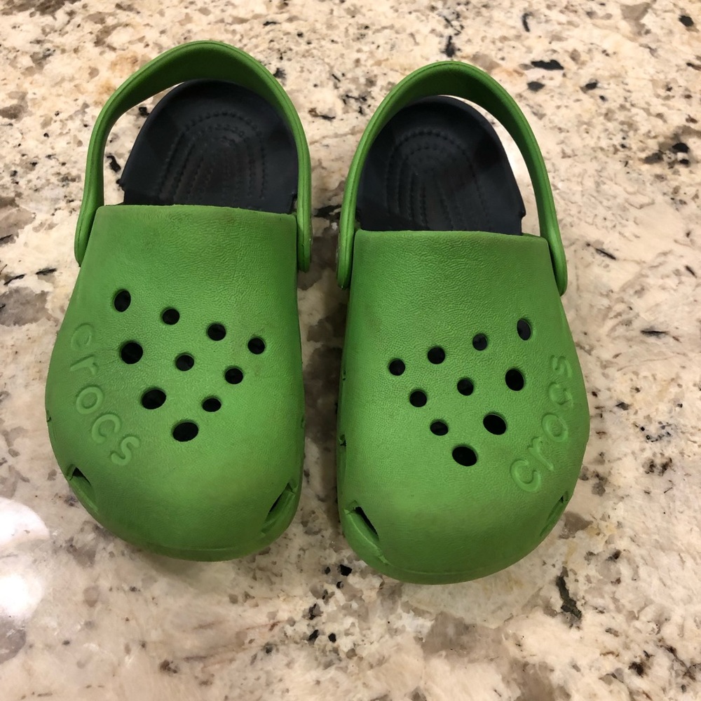 Cute green and blue kids CROCS
